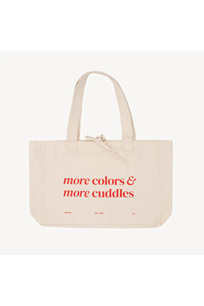 Kanvas %100 Pamuk Kırmızı Motto Baskılı 45 x 35 Geniş Tote Çanta
