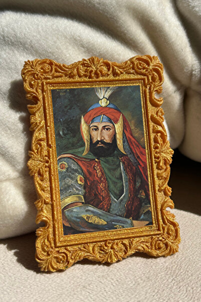 Minoart Osmanlı Serisi 4’lü Gold Magnetli + Yapıştırmalı Vintage Mini Tablo Ç...