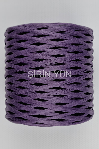 Şirin Yün Rafya İpi,Kağıt İp, Çanta Şapka Supla İpi 200 Gram Patlıcan Moru 87
