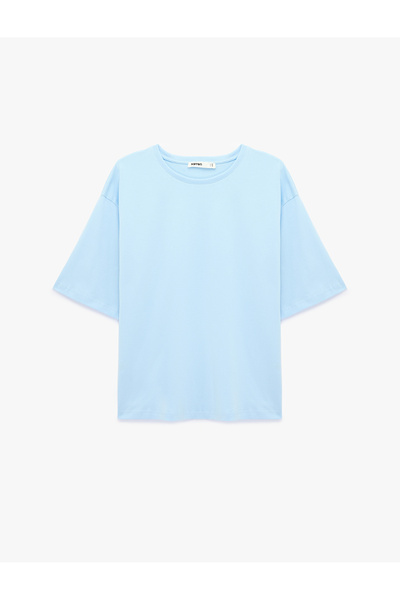 Koton Cotton Short Sleeve Crew Neck Oversize Basic T-Shirt