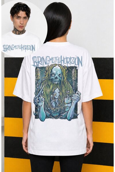 Fuddy Moda Unisex μπλουζάκι με στάμπα Bring Me The Horizon Skull Tailor, Over...