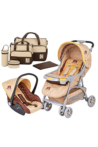 Bertoni-Lorelli Καρότσι 2σε1 με car seat 0-13kg Bello Beboulino Brown Dog & C...