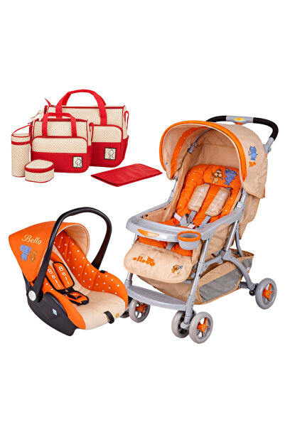 Bertoni-Lorelli Καρότσι 2σε1 με car seat 0-13kg Bello Beboulino Brown Dog & C...