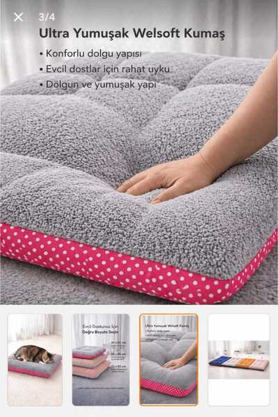 2 Adet dekoratif şık tasarım kedi ve köpeklerin için minder 45/60 cm