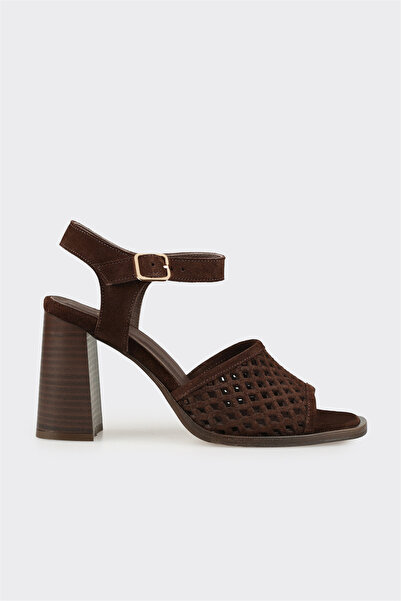 Elle Shoes Kahve Deri Kadın Sandalet