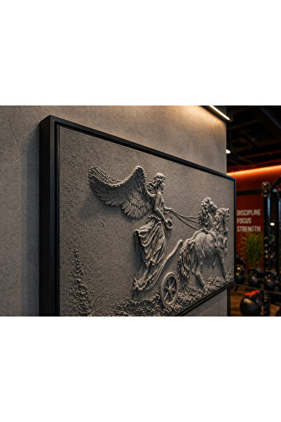 Tetik 3 boyutlu roma at arabası çerçeveli canvas tablo