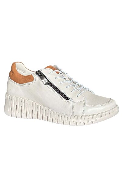 Mammamia D26YA-7755-B Pantofi confortabili din piele pentru femei, crem