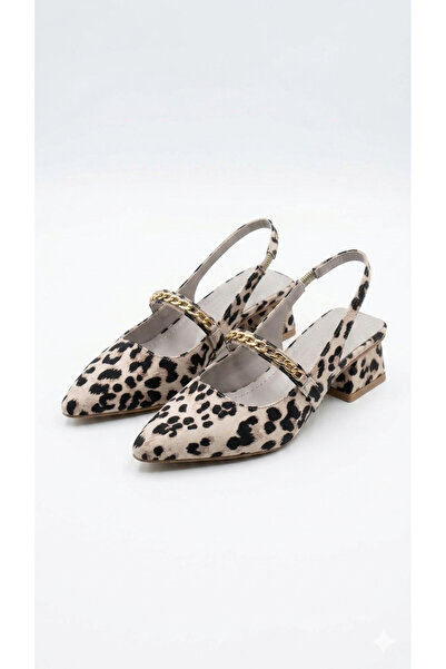 oliviashoes Pantofi cu toc scurt cu imprimeu leopard pentru femei
