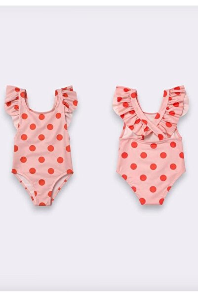 mirkidsclub Girls' Ruffle Swimsuit - Retro Swimsuit with Cross Tie Back