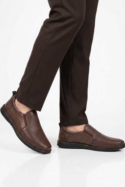 Aspor Brown Genuine Leather Men's Casual Shoes
