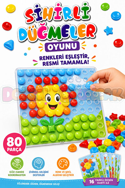Doğan Oyuncak Dünyası Sihirli Düğmeler Oyunu - Oyuncak Sihir Düğmeler - Renkl...