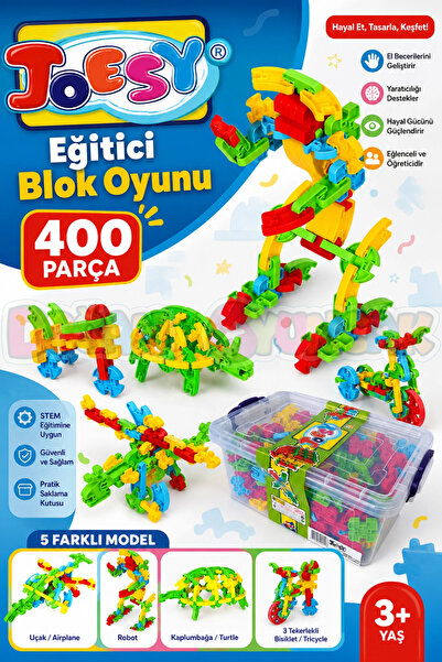Doğan Oyuncak Dünyası Joesy Eğitici Blok Oyunu 400 Parça - Oyuncak Lego Seti ...