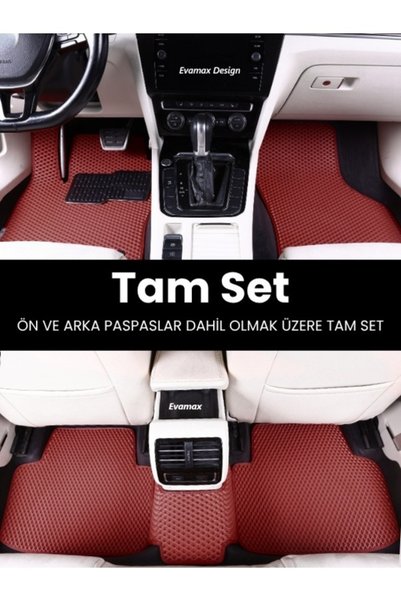 Evamax Design Renault Captur 2020 - 2026 Özel Tasarım Premium Kalite Yeni Nesil Akıllı Eva Otomobil Paspası + 4 Adet RENAULT Marka Krom Logo Hediye