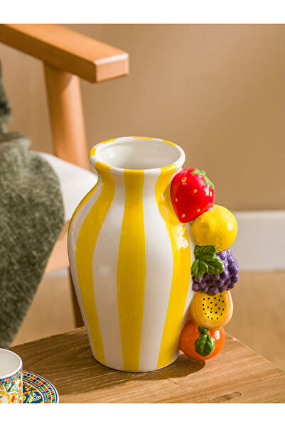 LC Waikiki LCW HOME Κεραμικό βάζο με μοτίβο ανάμεικτων φρούτων 21 εκ.