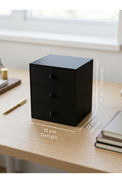 Pienar PJO-10 3 Çekmeceli Takı Organizer Kutusu | Masaüstü Düzenleyici | Deko...