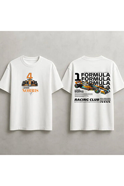 STİL-X Lando Norris Formula 1 Printed Unisex 100% Cotton Oversize T-Shirt