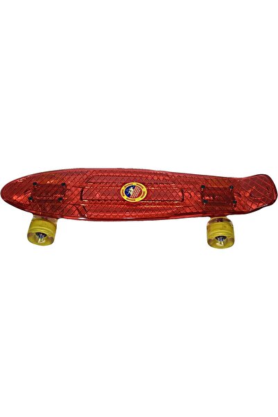 NAWADER Light Up Skateboard, AL-2025 - Transparent Red
