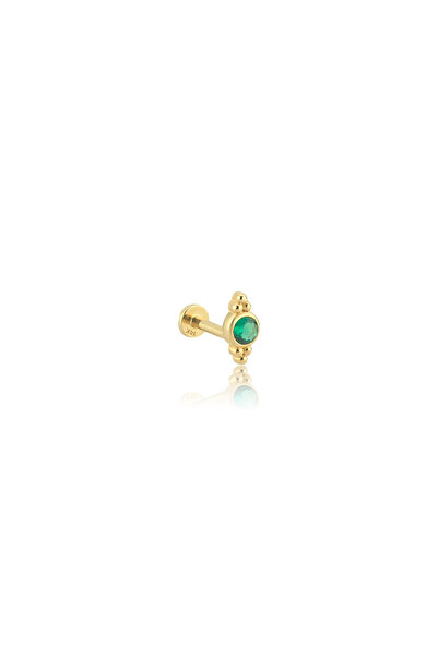 Cherry by Özkonak Green Dot Tragus Piercing