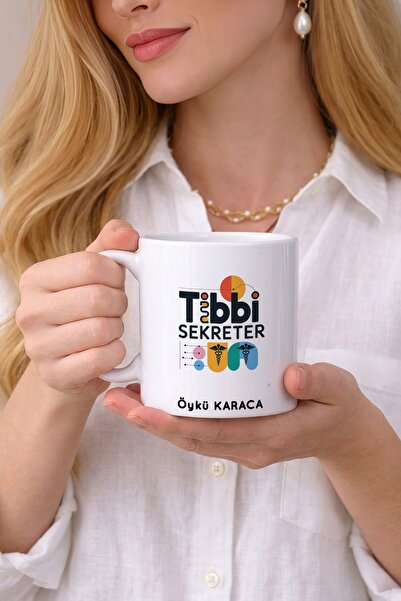Kirbi Reklam Tıbbi Sekreter Meslek Kişiye Özel Çift Taraflı Baskılı Porselen ...