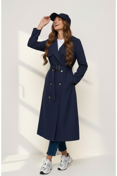 Passion Moda Evi Astarlı Uzun Trençkot (%100 Pamuk Gabardin)