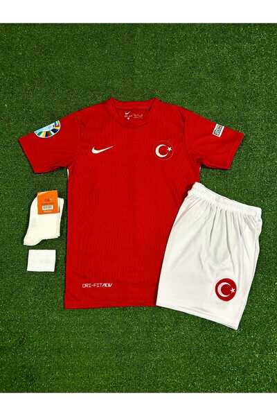 BREATHLESS Türkiye Euro 2024 Ferdi Kadıoğlu Iç Saha 4'lü Set Çocuk Forması (RED)