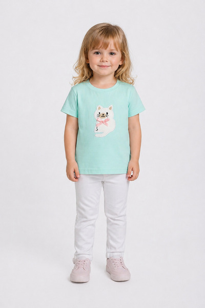 Yale Kids 1-4 Years Old Girls' 95% Cotton T-Shirt