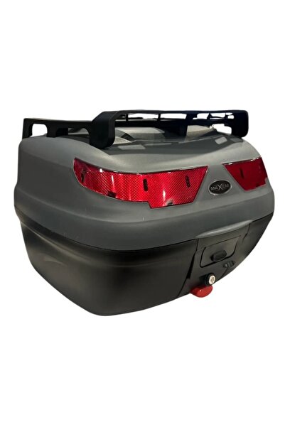 Maxem Motosiklet Arka Çantası Gray 40 Litre Topcase Motor Çanta Full SL-40