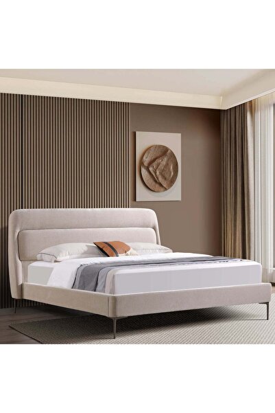 Highpoint High Point Bed Frame with Wooden Structure and Fabric Backing, 120 ...