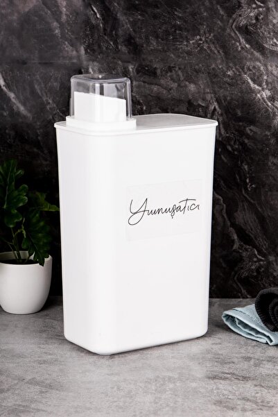 Minya Home 1 Piece White Self-Scale Softener Detergent Storage Container Dete...