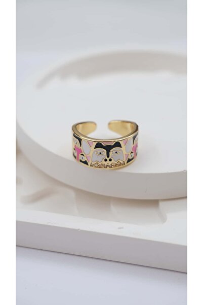 Jerie Colorful Enamel Figure Detail Adjustable Ring