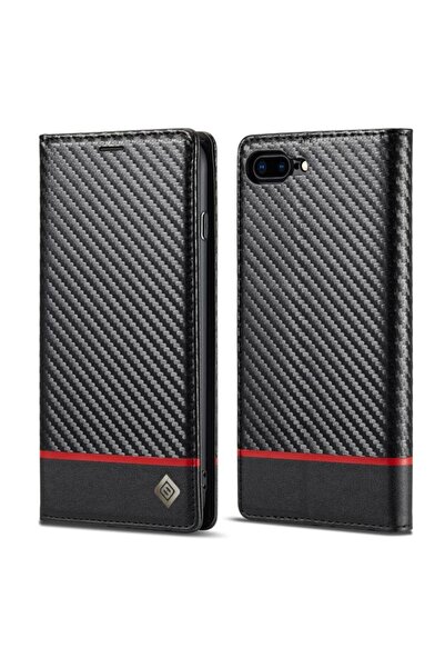 LC.IMEEKE Carbon Fiber Θήκη Βιβλίο Horizontal Black (Apple iPhone 8 Plus/7 Plus)