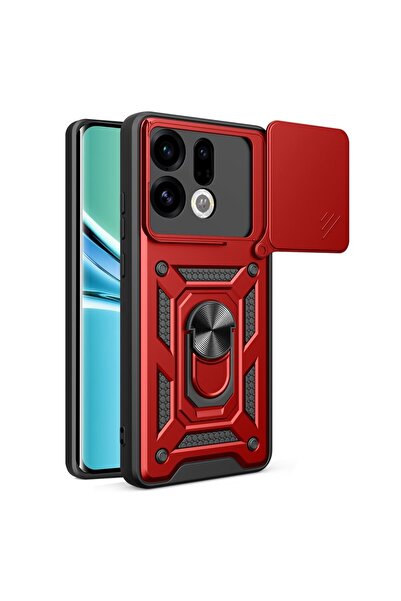 AMORUS Rotary Camera Lid Σκληρή Θήκη με Δαχτυλίδι Red (Oppo Find X9 5G)