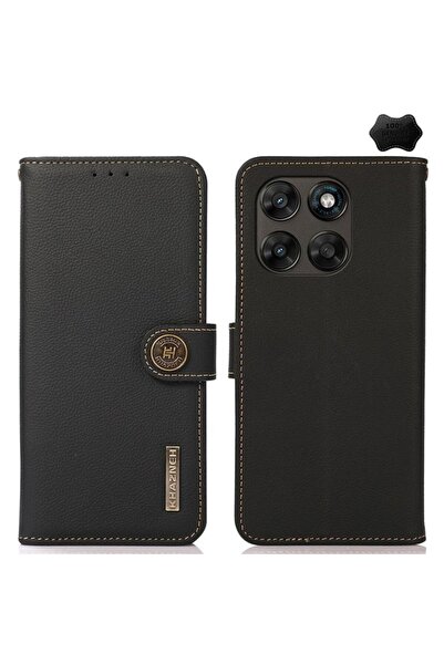 KHAZNEH Δερμάτινη Θήκη Πορτοφόλι Black (Motorola Moto G67 5G / G77 5G)