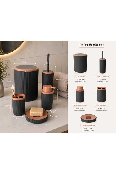 Topaloğlu Modern Stylish Design Luxury 5-Piece Bathroom Set