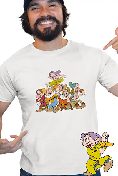 OEM Tricou Barbati Cei 7 Pitici Alba ca Zapada