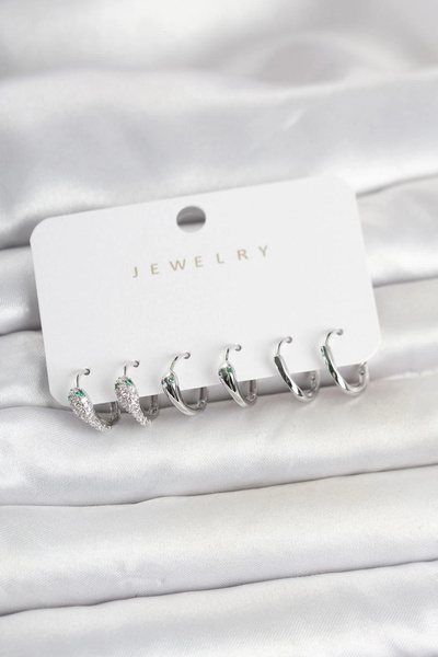 online kapsulavm avm alışveriş Brass Silver Color Snake Model Women's Earring...