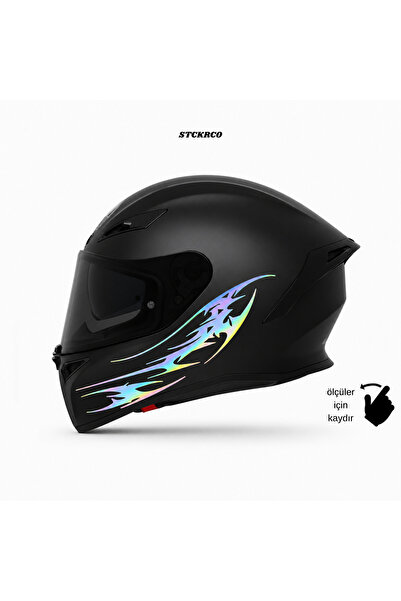 STCKRCO Tribal Desen Kask Stickerı | Motor Kask Yanı Sticker | Tribal Desen M...