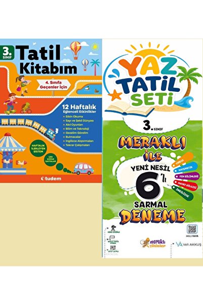 Tudem Yayınları 3.sınıf Yaz Tatil Seti 4. SINIFA GEÇENLER İÇİN + MRKLI DENEME...
