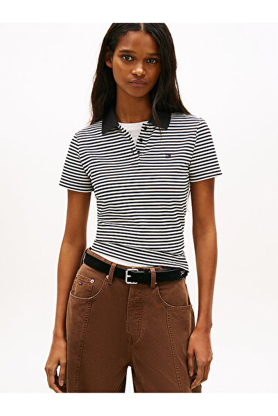 Tommy Hilfiger Kadın TJW Slim Fit Essential Polo Yaka T-shirt