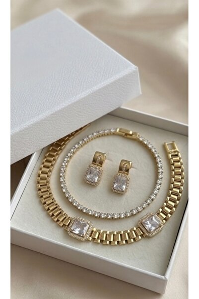 shinora.jewelry Kadın Baget Taş Takı Seti