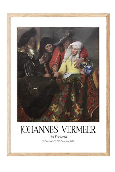 Postifull Johannes Vermeer - Prokurica, slika u drvenom okviru, umetnička ser...