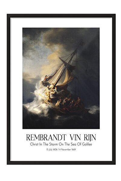 Postifull Rembrandt Vin Rajna, slika u crnom okviru, serija umetničkih radova...