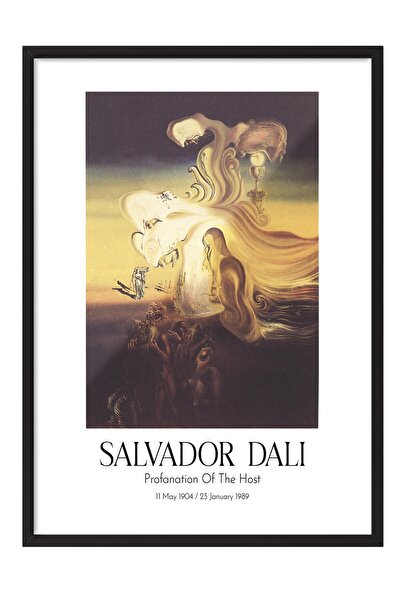 Postifull Salvador Dali - Profanacija hostije, slika u crnom okviru, umetničk...