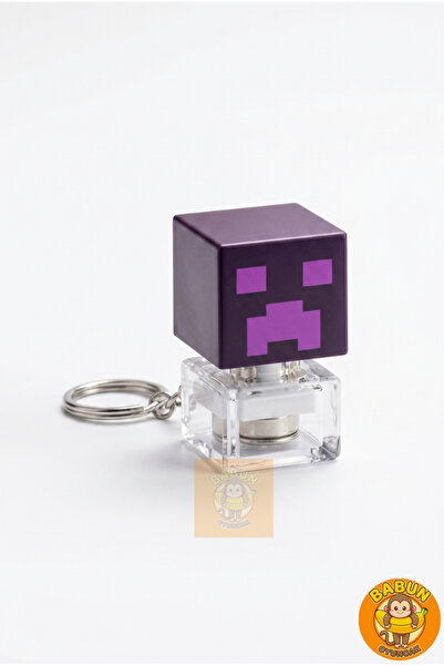 Babun Oyuncak Minecraft Enderman Temalı RGB Işıklı Mekanik Klavye Tuşu Stres ...