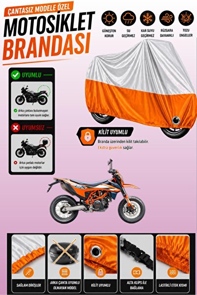 Cemku Twin Top Gray - Bottom Orange Ktm 690 Smc R Compatible Engine Cover, Re...