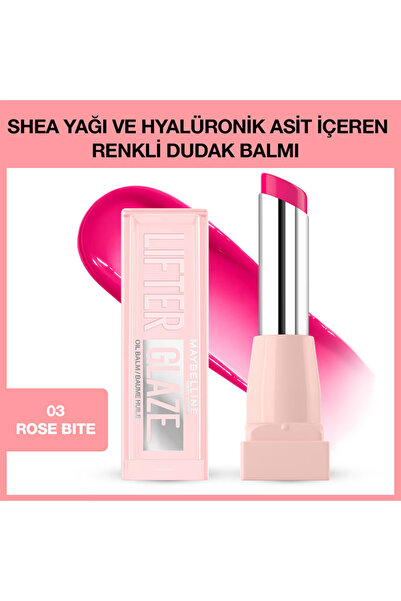 Maybelline New York Lifter Glaze Shea Yağı ve Hyalüronik Asit içeren Renkli D...