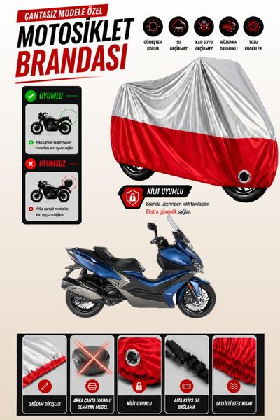 Cemku Twin Top Gray - Bottom Red Kymco Xciting S 400 Compatible Engine Cover,...