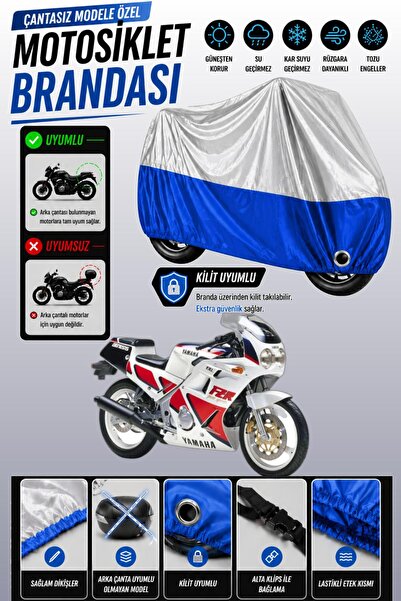 Cemku Twin غطاء محرك متوافق مع ياماها FZR 250 باللون الرمادي من الأعلى والأزر...