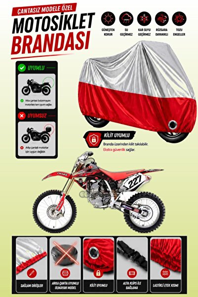 Cemku Twin غطاء محرك متوافق مع هوندا CRF 150 R باللون الرمادي من الأعلى والأح...