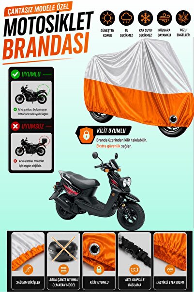Cemku Twin Top Gray - Bottom Orange Yamaha Bw's 100 Compatible Engine Cover, ...